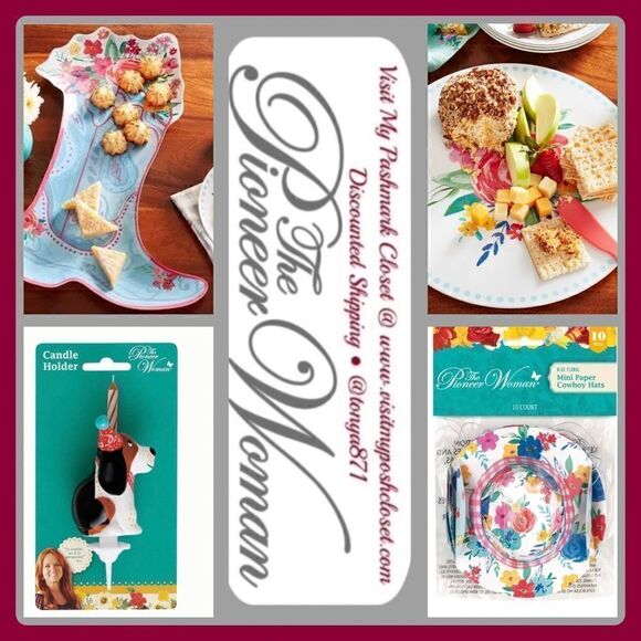 🦋 New Pioneer Woman Birthday Decorations Gift Set! Set of 4 - Picture 1 of 11